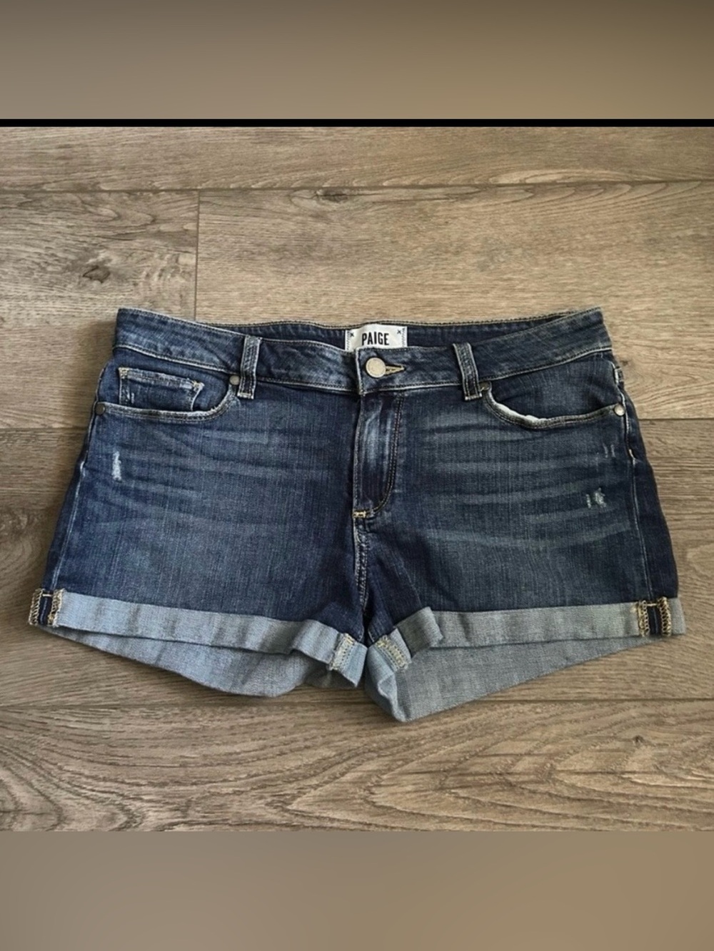 PAIGE Jimmy Jimmy Denim Cuffed Jean Shorts Size 28